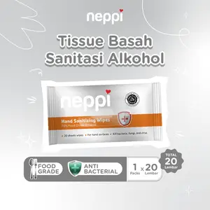 Neppi Hand Sanitizing Wipes 20s - Tisu Alkohol  Tissue Tisu Basah