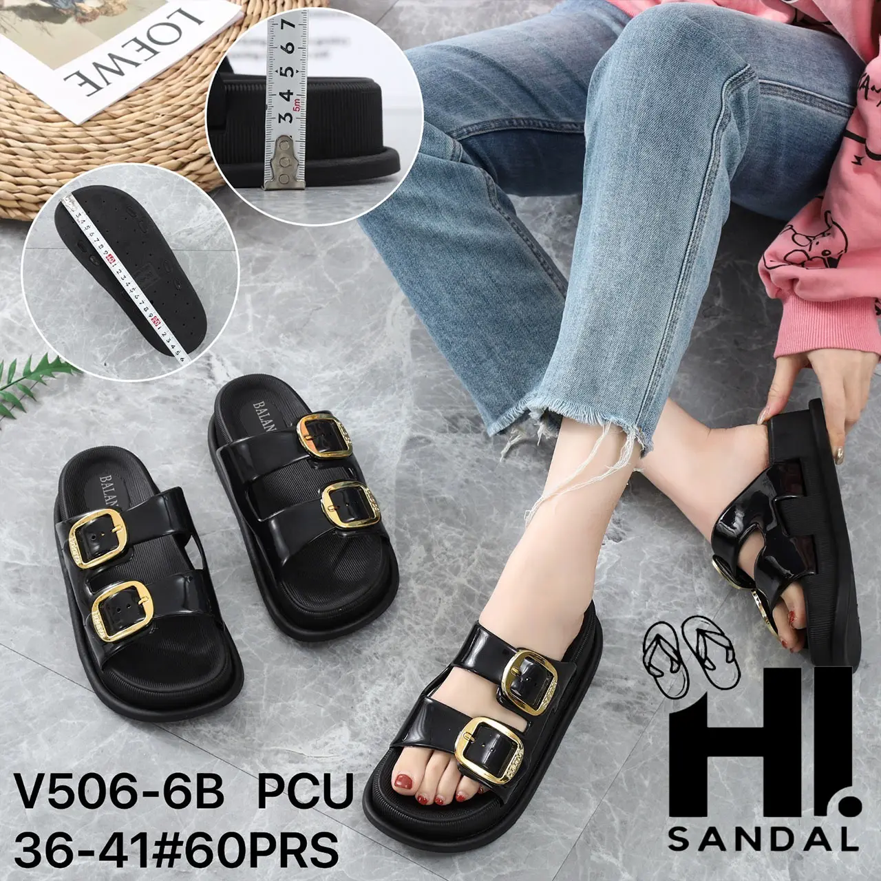 Sandal Slip On Wedges Karet Jelly Perempuan / Sandal Wedges Wanita Dua Tali / Sandal Wanita Selop Karet Double Tali / Sendal Wanita Slip On Glossy Wedges / Sandal Perempuan Slip On Korean Style -