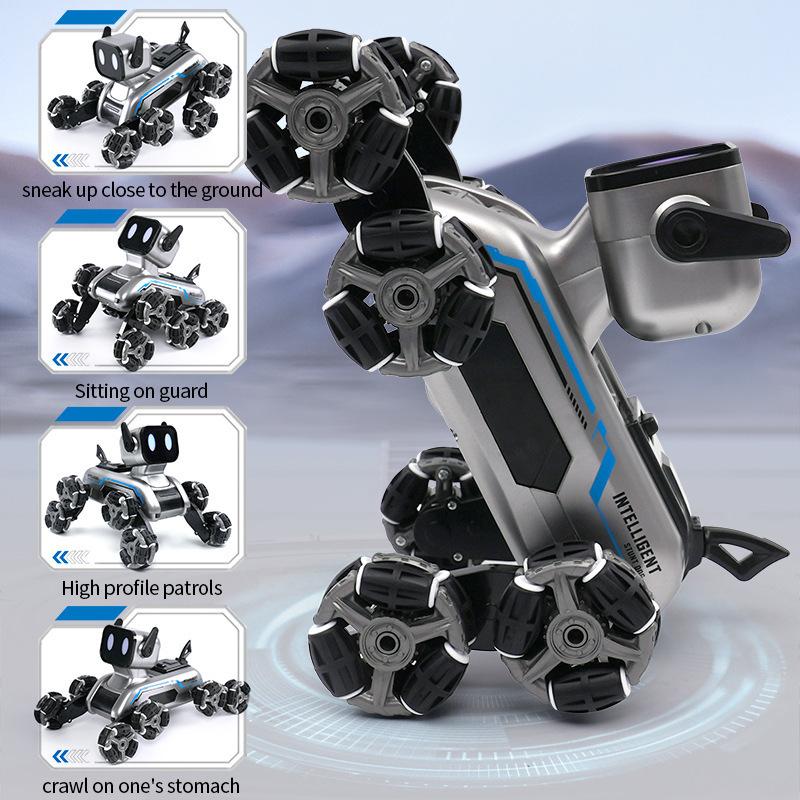 【Robot Dog】+Mainan Robot Mobil Listrik Mainan Remote Control Ganda Anjing Robot Pintar Anjing Mainan Anjing Mekanis Aksi Delapan Roda Toys 2
