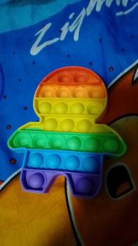 Product Review of Push Pop It Fidget Toy Rainbow Colored Rubber Stress Reliever Toys from m**y j**e b**o 0