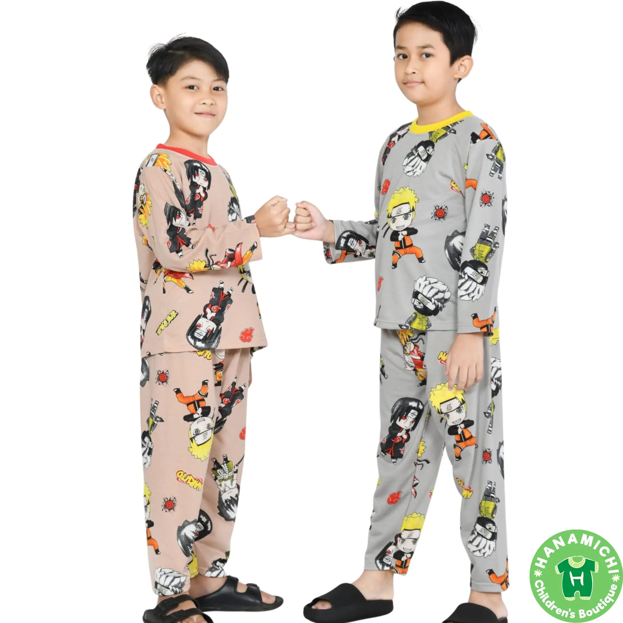 Kiminori NARU.PP Setelan Baju Anak Laki-Laki Lengan Panjang Gambar Karakter Kartun Bahan Vista Terry Ukuran S hingga 14