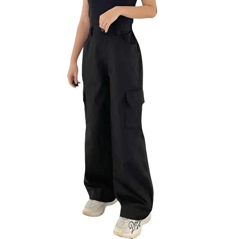 Celana Cargo Wanita Kekinian Highwaist Loose Premium Cargo Pants Pinggang Karet Melar 7
