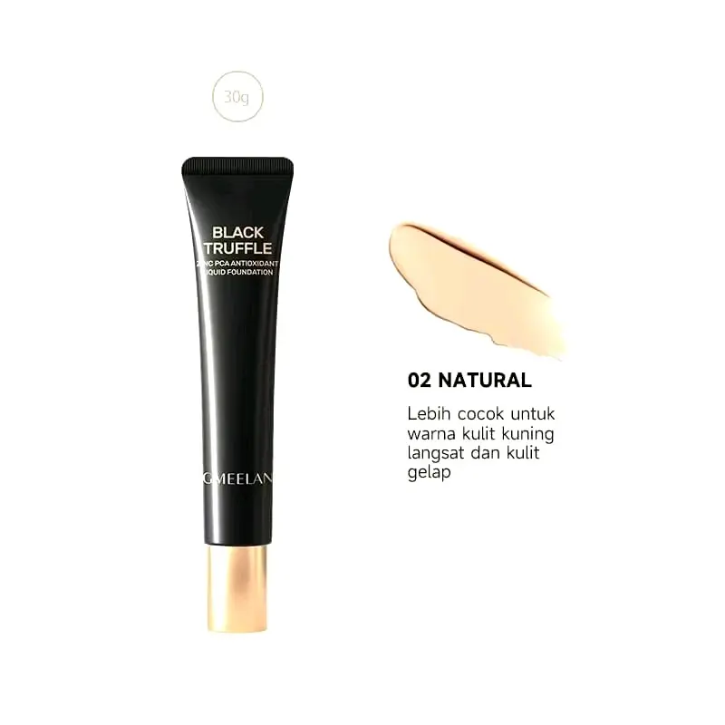 GMEELAN FONDATION Black Truffle Zinc PCA  anti oksidan Liquid Fondation sbg REFILL CUSHION menjaga riasan tahan lama 2