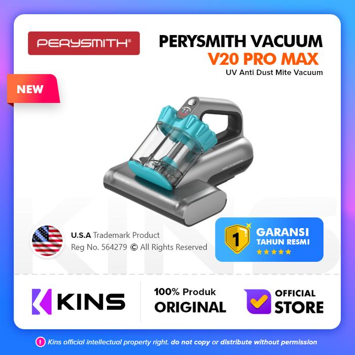 Gambar PerySmith V20 Pro Max Wireless 16K Pa Anti Dust Mite Vacuum Cleaner 12W Electric UV Otomatis untuk Kasur dan Sofa dari KINS Official Store Kota Administrasi Jakarta Barat Tokopedia