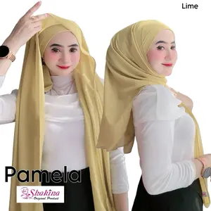 Pamela Pashmina Instan Ceruty Babydoll Ovale Malay Banyak Style Kerudung  Muslim Jilbab Cantik Kekinian