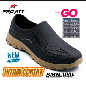 SMH 969 sepatu karet pria dewasa, kerja pabrik, kerja lapangan, kerja seles, kerja perairan, kerja pertukangan Shoes Pantofel Hitam Flat