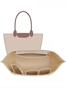 Organizador de bolsas de fieltro, insertador de bolsas con múltiples bolsillos para bolso de mano, bolsa de almacenamiento versátil, accesorios para bolsas para mujeres y hombres