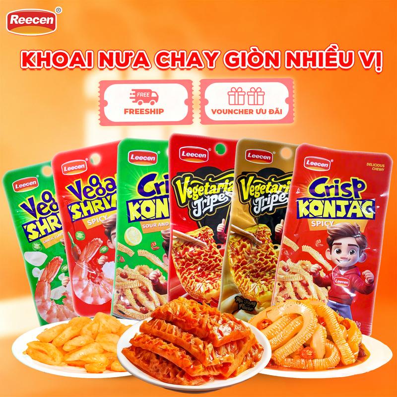  Snack Khoai Nưa Cay Tê  Hộp 20 Gói  Thăng Long Chay Ăn Vặt Siêu Cuốn Kết Hợp Giữa Khoai Nưa Giòn và Hương Vị Cay Tê 