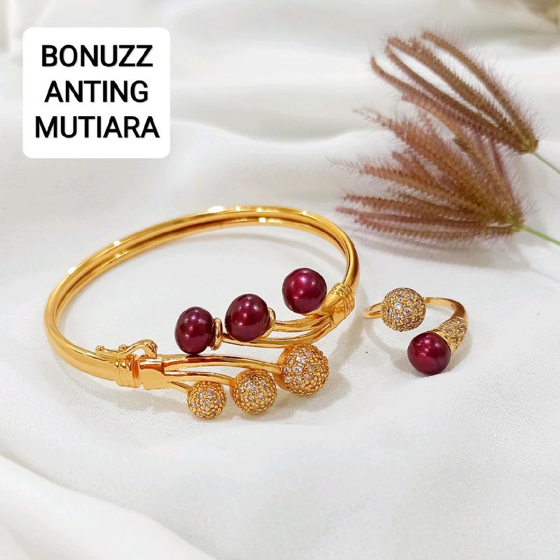 [CO ETALASE INI BONUZZ ANTING MUTIARA!!] BESTSELLER GELANG MUTIARA DAN CINCIN SEPAKET DAPAT SERTIFIKAT 1