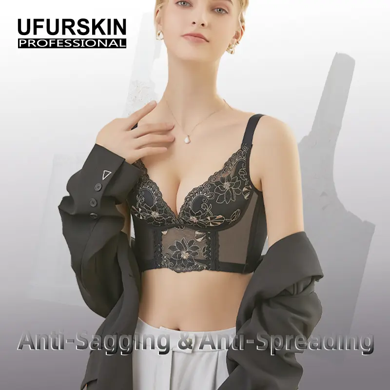 【UFURSKIN】32-40ABsmallC Thin moxa adjustable Lace Underwear Big Bra Show small Comfortable bra no underwire  fashion bra---yuwangdushi519#
