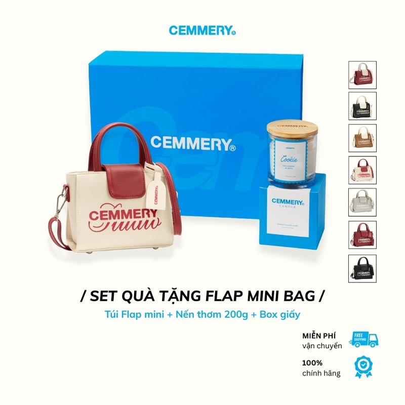  Set Quà Tặng Túi Xách CEMMERY Flap Mini Bag Kèm Nến Thơm Mùi Cookie Sáp Tự Nhiên 200G 
