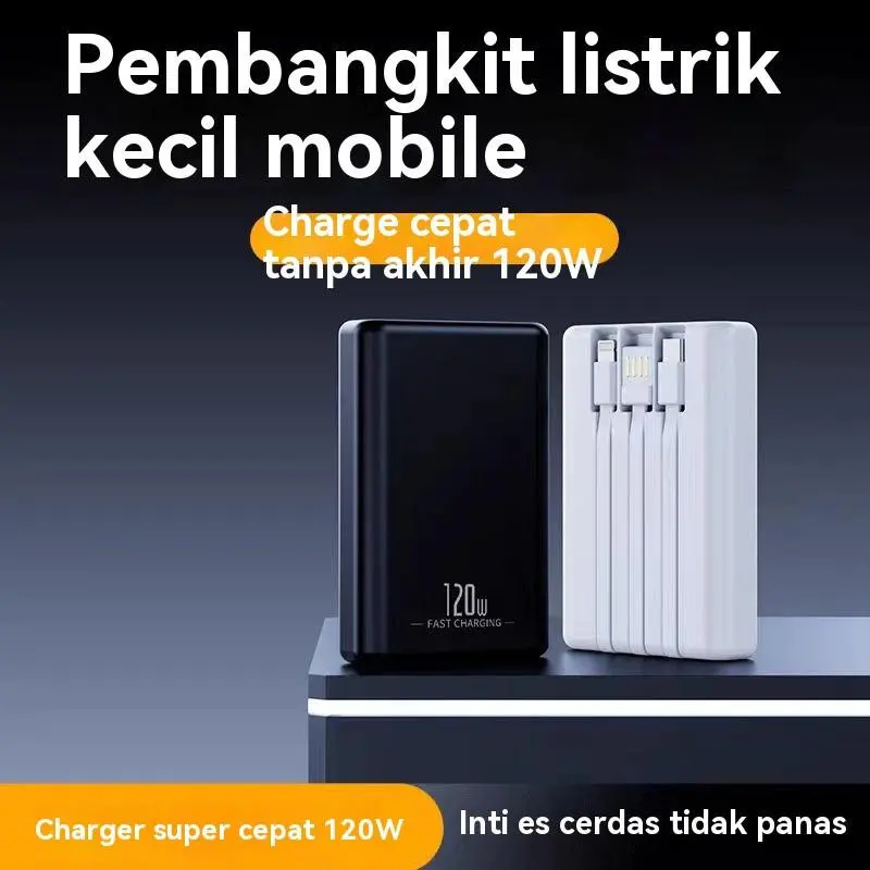Bank Daya Pengisian Mini Ukuran Mini 20000mah Dengan 4 Usb Bank Daya Layar LED Ringanl Portable Power Bank Baterai Jam 1