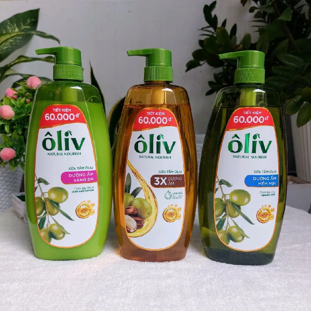 Sữa Tắm & Dầu Tắm & x3 Dưỡng Ẩm Dưỡng Da Ôliv 1 Lít Sáng Da,Mềm Mịnh,Dầu Tắm