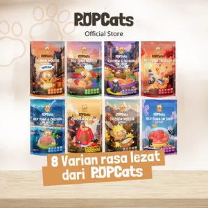 POPCATS Cat Food Makanan Kucing Basah 50gr Pouch Wet Food Sachet No Pork