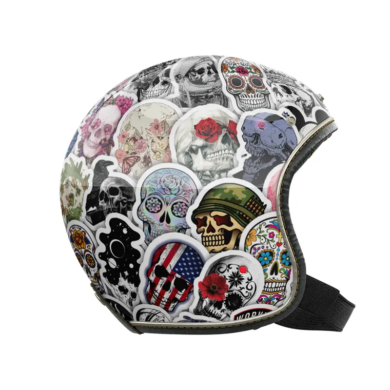 Set 50 cái Sticker Skull  dán mũ bảo hiểm, dán laptop, dán xe, vali, sticker chống thấm nước, sticker cute giá rẻ 4