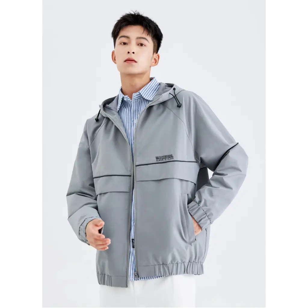 Jaket Parasut anti air Tangan Panjang Hitam Outdoor Pria Wanita Original Machiwal Sport