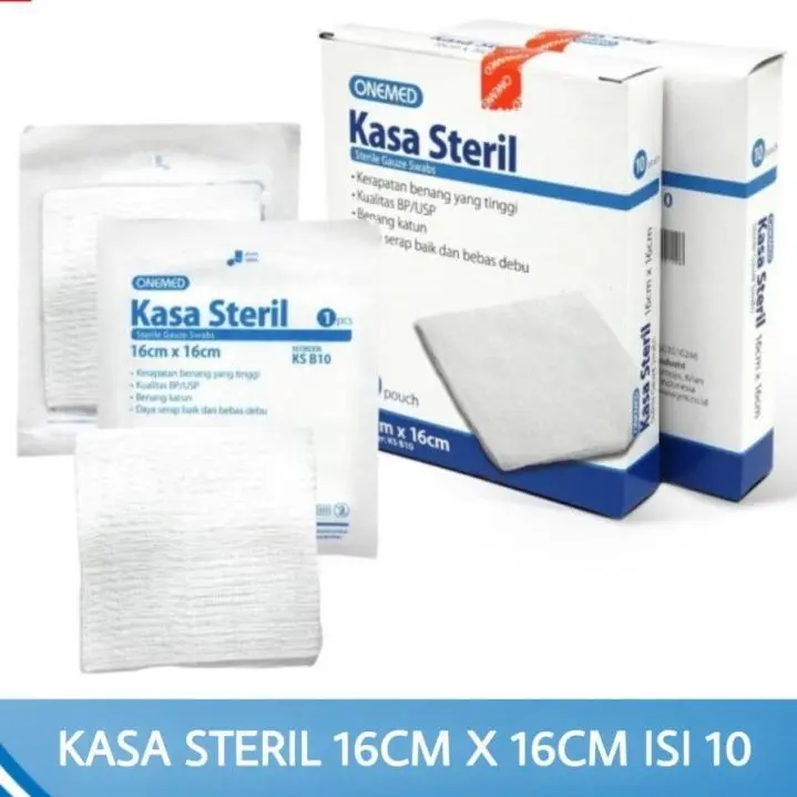 Kasa Steril 16 x 16 cm 1 Pack isi 10 pcs Perban benang 0