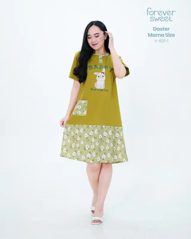 FOREVER SWEET Daster Mama Size XL Ld110 Premium Busui Kancing Kantong Motif 5