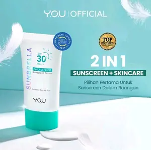 [BEST SELLING] YOU Sunbrella Sunscreen | SPF30 Daily Defense (Dry Skin) & SPF40+ PA++++ Acne Shield (Oil Control) | UVA UVB Blue Light Protection | Lightweight/Light Texture | Sensitive Acne Skin Friendly skincare mencerahkan tinted satu barang perlindung