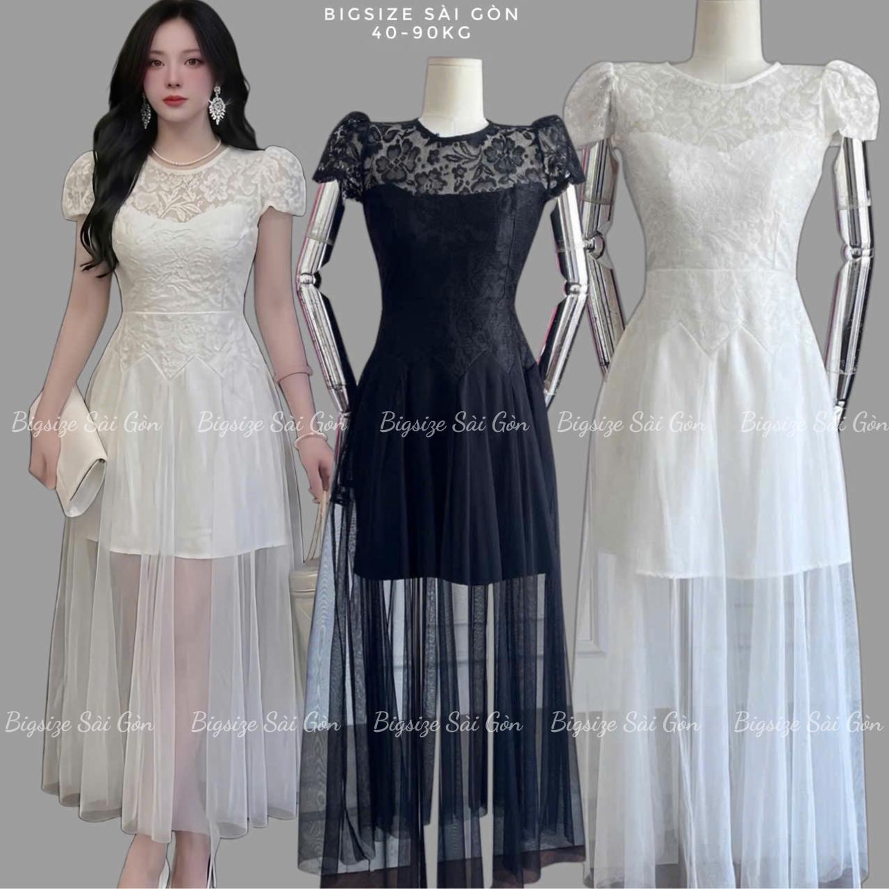 Đầm Dự Tiệc Thiết Kế 2 Lớp Ren Tiểu Thư (Vải Ren 2 Lớp) Cao Cấp Thanh Lịch Sang Trọng Cho Các Nàng Bigsize 40–90kg Thời Trang Nữ Béo Xinh Shop - A.1650
