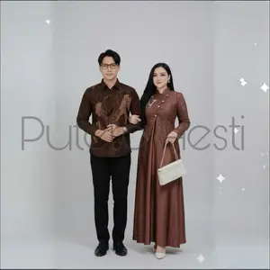 Baju Couple Lebaran Gamis Demore | Baju Couple Keluarga Mewah Gamis Koko Panjang Ibu & Remaja Dress Lebaran Kondangan