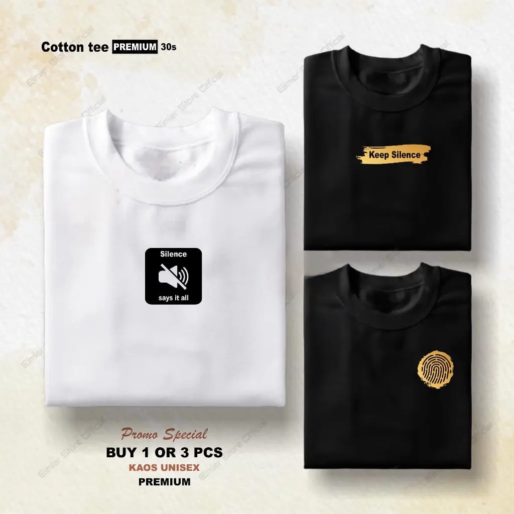 ￼(PROMO COD) KAOS 3 PCS / BAHAN TEBAL / Kaos Distro Pria 100% Katun Combed 30s Tebal / kaos distro murah / kaos pria wanita Casual Keren Nyaman Logo