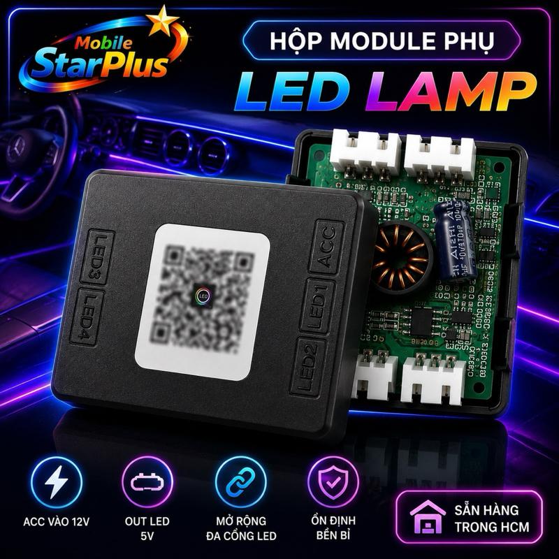 Bộ Module LED Lamp điều khiển LED nội thất ô tô – 5 Module Chính & Phụ, App LED…