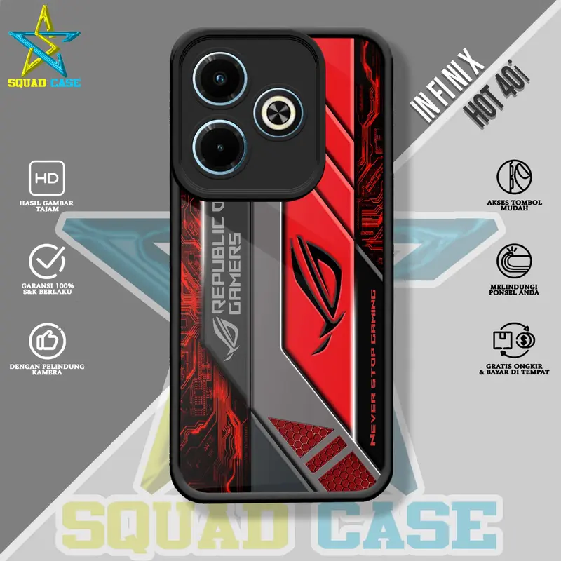 Case In fi ni x HOT 40i Squadcase Motif ROG1 Softcase Hardcase glossy kaca casing for All type 8