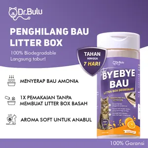Bye Bye Bau | Dr.Bulu - Deodorant Litter Box, Penghilang Bau Litter Box Kucing dan Anjing, Odor Remover Deodorizer, Pewangi Pasir Kucing