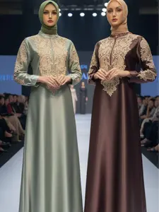 Gamis Nayara Kaftan Satin Cristal Premium// Dress Wanita Mewah