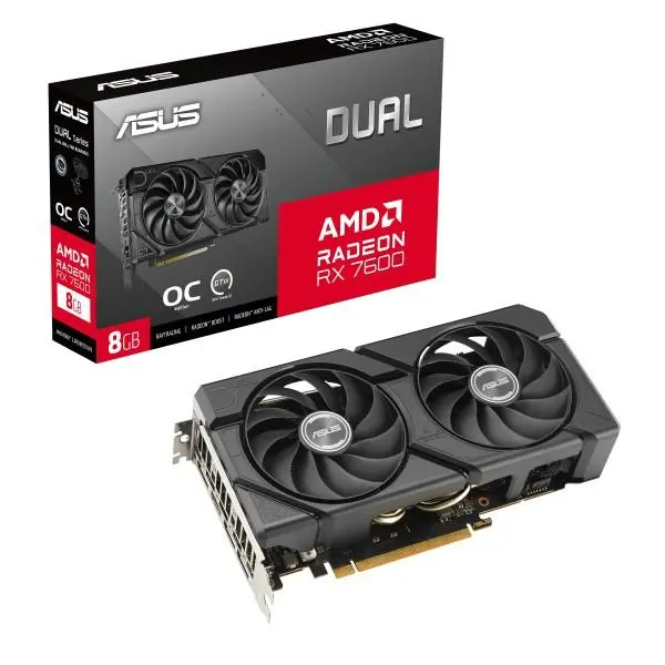 ASUS Dual AMD Radeon RX 7600 EVO 8GB OC Edition GDDR6