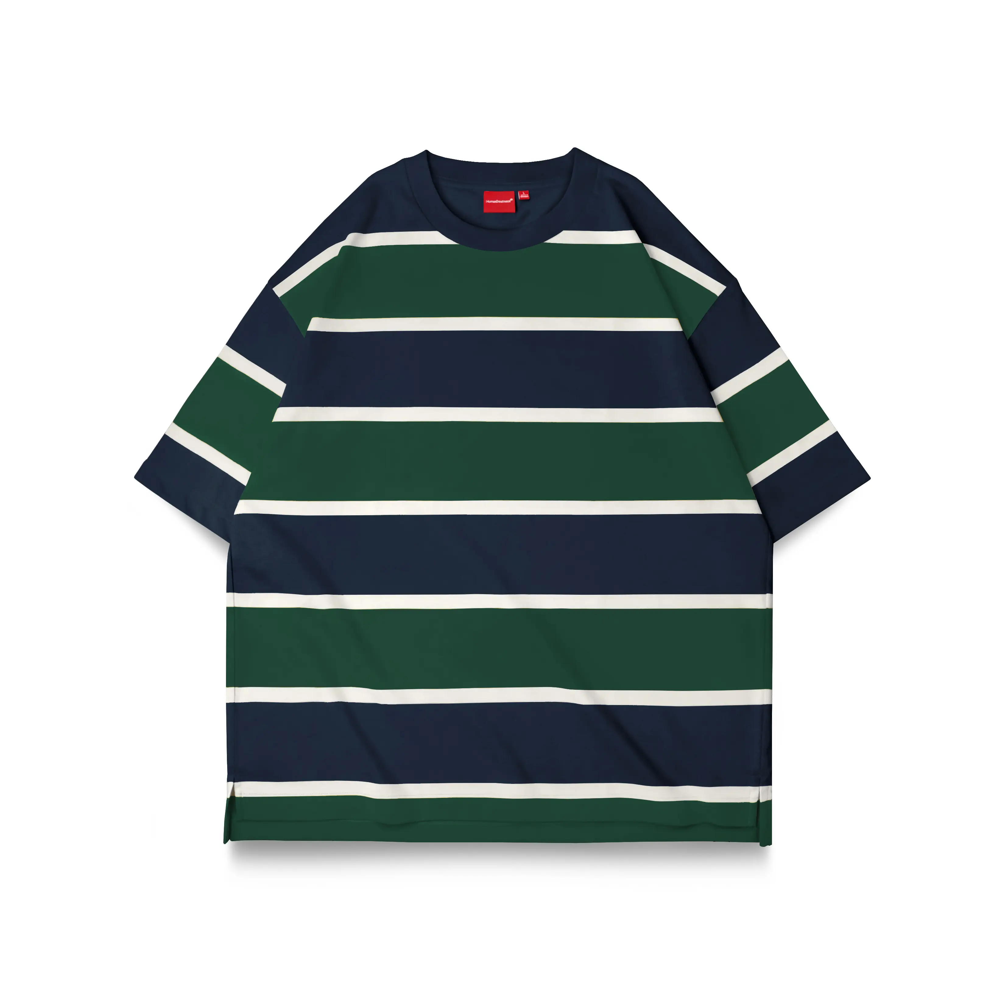 Stripe Oversize Green - White - Navy Human Greatness
