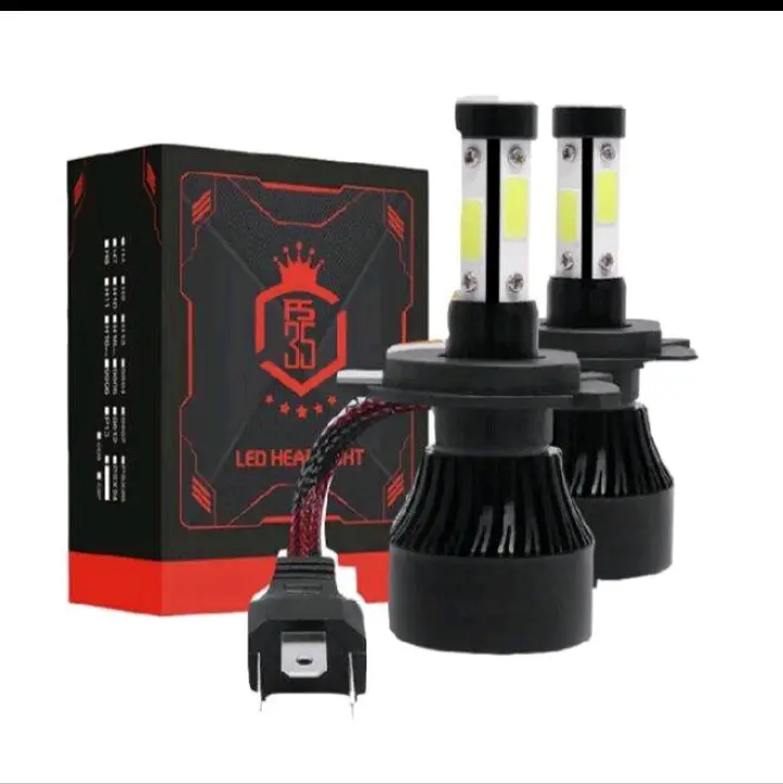 1 Lampu Mobil LED COB Headlight H4 (4 sisi LED) High Low Cool White  1 PCS 12V 48Watt 6000K.(harga untuk 1 lampu ) 1 lampu 48 Watt .Super Terang Car