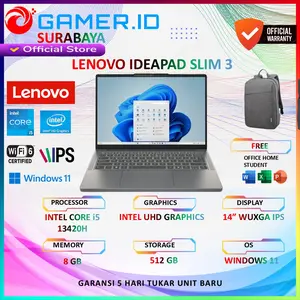 Laptop Lenovo Ideapad Slim 3 14 Intel Core i5 13420H RAM 8 GB SSD 512 GB Windows 11 + Office Home Student 14" WUXGA IPS