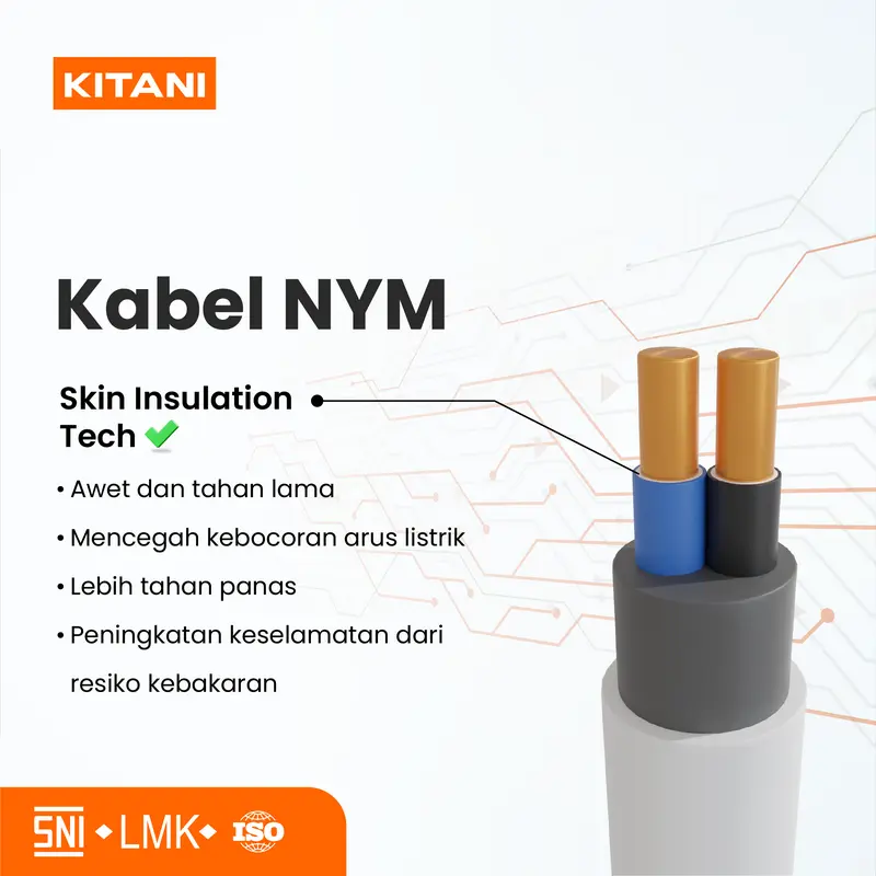 KITANI - NYM 2x1.5 mm² - 10 Meter -  Kabel Tembaga Kawat 1