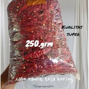 promo 250.grm CABE RAWIT TEJA KERING TANPA TANGKAI SUPER PEDAS