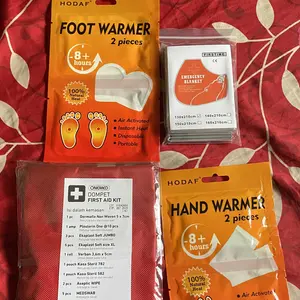 Paket Siaga Dingin Hipotermia Pendaki Gunung – P3k First Aid Kit, Hand & Foot Warmer, Jas Hujan, Selimut Darurat