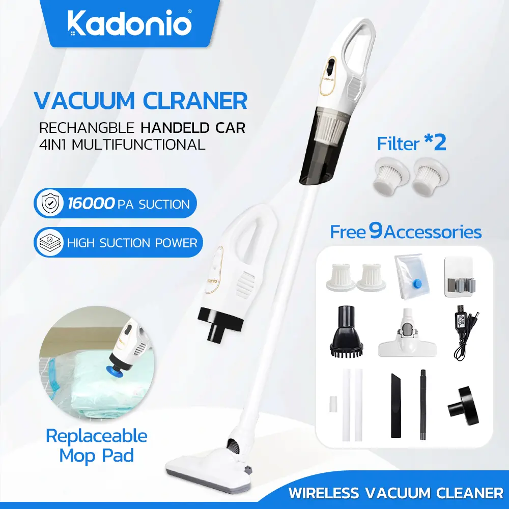 Kadonio Vacuum Viral Tiktok Upgrade  Vacuum Cordless Cleaner Wireless Portable Car Vakum Mesin Pembersih Battery vacuum cleaner portable  lg