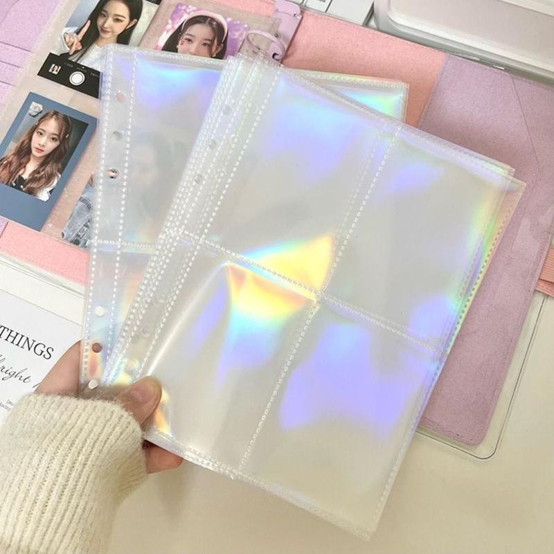 Tay Áo Đóng Gáy Ngôi Sao Cầu Vồng Laser Sáng Tạo, 10 Cái / Bộ, Túi 2 / 4, Túi Hai Mặt, Trang Bên Trong Nạp Lại, Trong Suốt, Kích Thước A5, Thích Hợp Cho Album, Ảnh Kpop Và Album Thẻ Ảnh 4