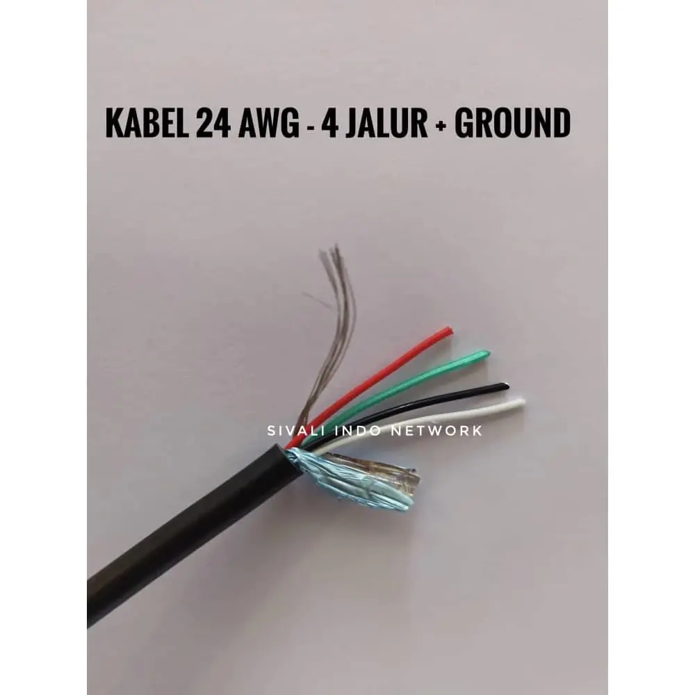 KABEL 4 JALUR AWG 24 HITAM KABEL SERABUT 4 PLUS GROUND