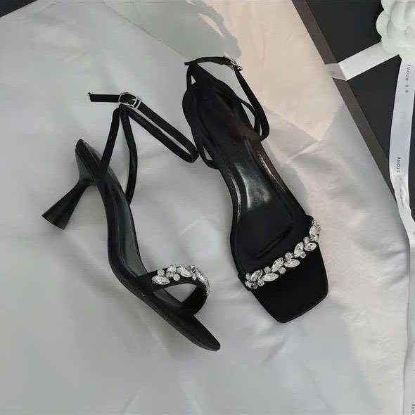 Giày Dép nữ bigsize 34-43 đá lá hậu cài gót tuỳ chọn đi chơi đi tiệc hàng ngày kiểu dáng thời trang