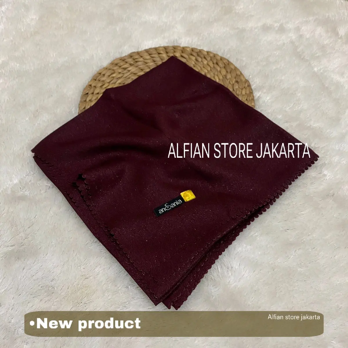hijab segiempat shinar glamor ansania -burgundy | Seragam