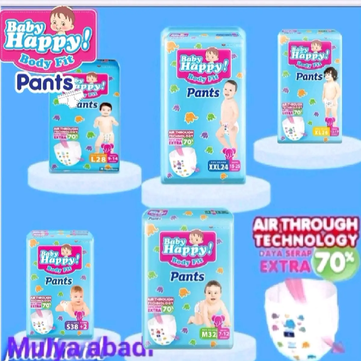 Baby happy body fit pants Popok Bayi Diaper