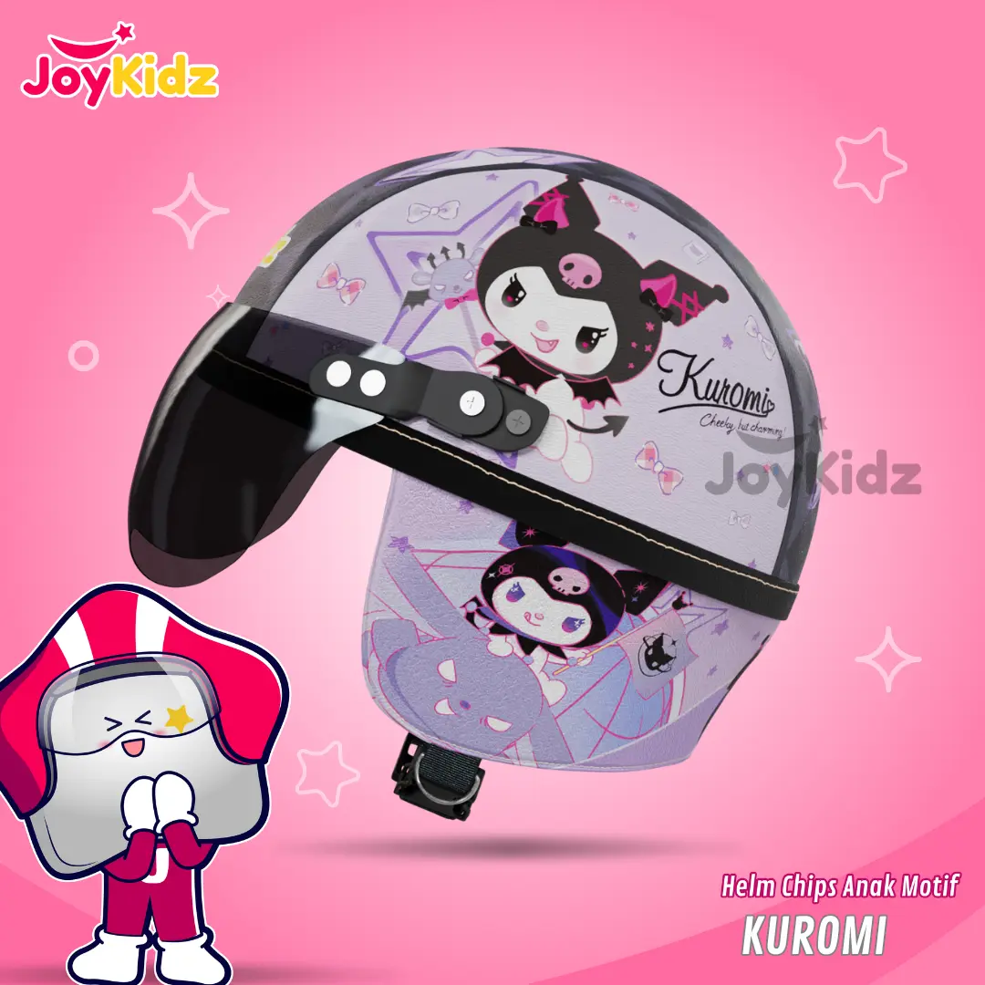 Helm Anak Perempuan Usia 1 2 3 4 5 Tahun Retro Junior Karakter Ringan Motif Kuromi