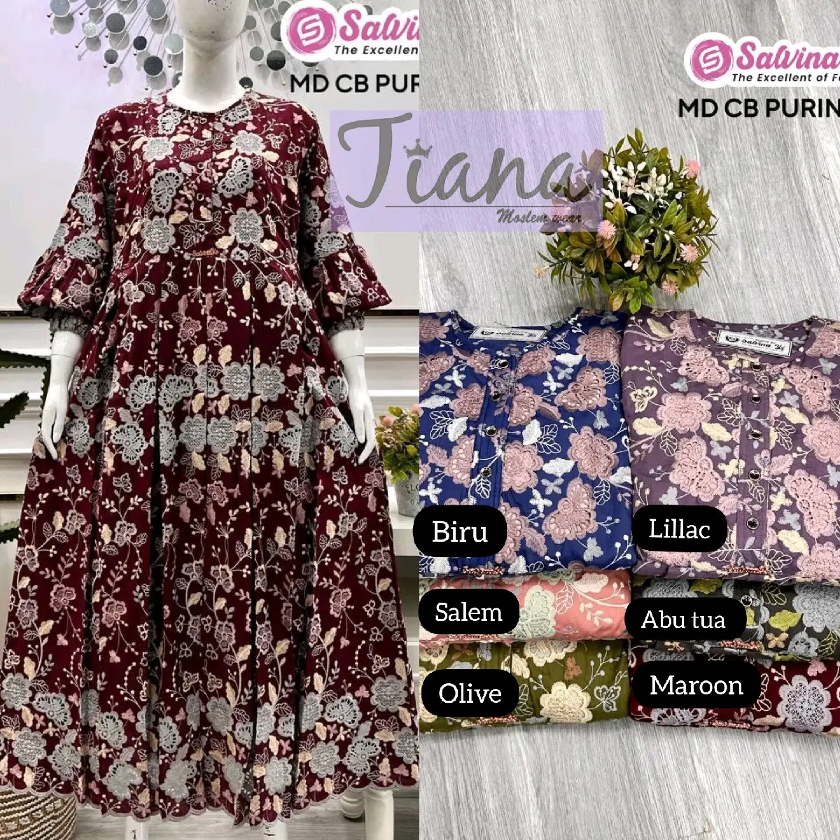 salvina midi katun bordir bolong  krancang mewah