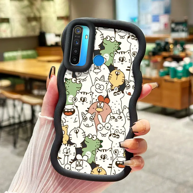 Casing Hp Untuk Realme 5 5i 5s 6i Case pola Hewan lucu Cesing Kasing baru Casing HP lensa kamera Kesing silikon Gelombang Softcase 1