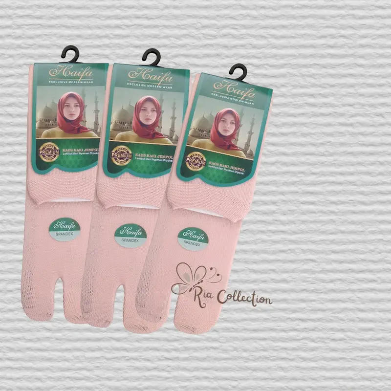 Paket 3 Pasang Kaos Kaki Jempol Tebal Lebut Warna Coklat Polos Muslim 3