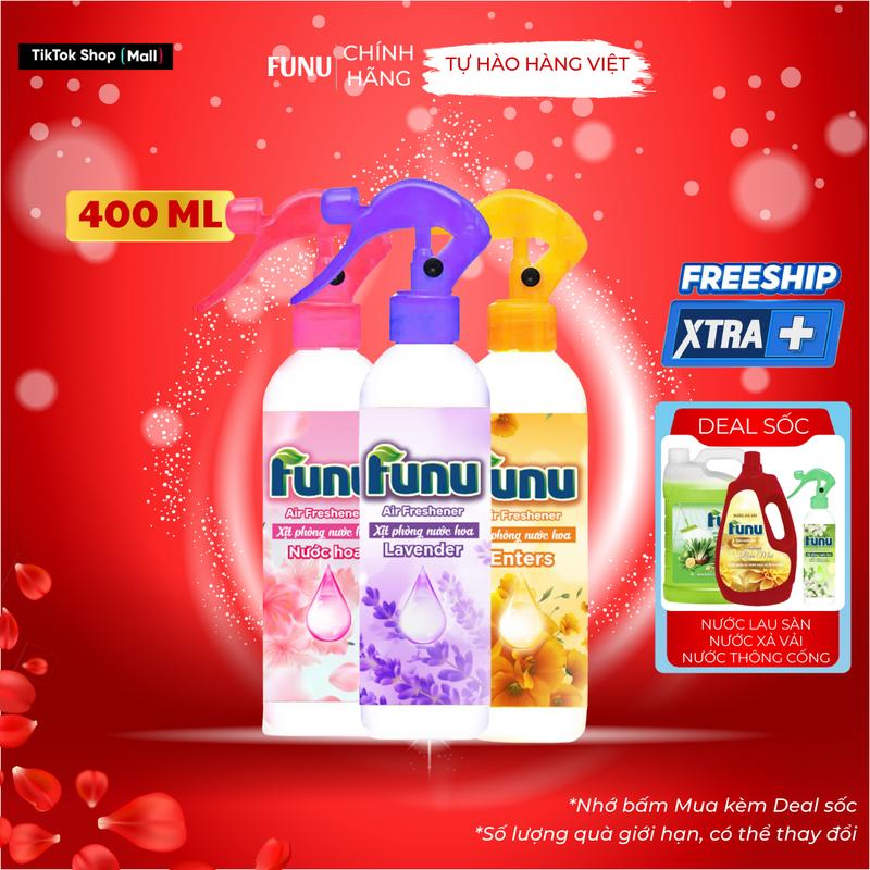  Funu Xịt Phòng Tinh Dầu 400ml Nước Hoa Hương Thơm Thiên Nhiên Hỗ Trợ Xua Đuổi Muỗi Côn Trùng Khử Mùi Làm Thơm Phòng Hiệu Quả 