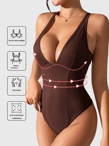 Mono ajustado para mujer, con control abdominal y sin espalda, moldeador completo, diseño casual tipo H, tirante ajustable, para todas las estaciones