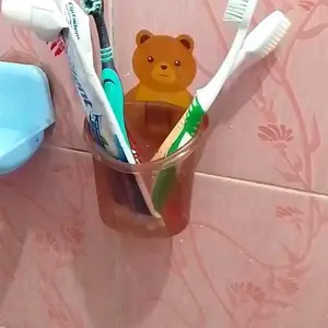 Rak Tempel Sikat Gigi Rak Odol Rak Serbaguna Rak Kamar Mandi Rak Tempel Motif Beruang TOP901